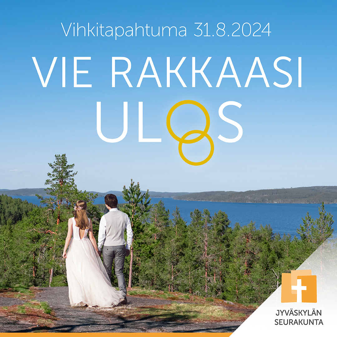 Vihkipari kauniissa maisemassa