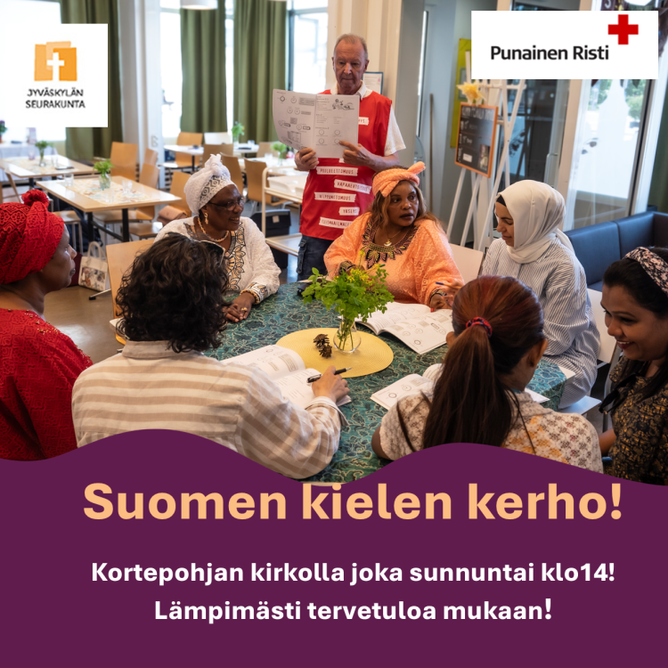 Kortepohjan Suomen kielen kerho Kortepohjan Suomen kielen kerho, joka sunnuntai klo 14-15.30