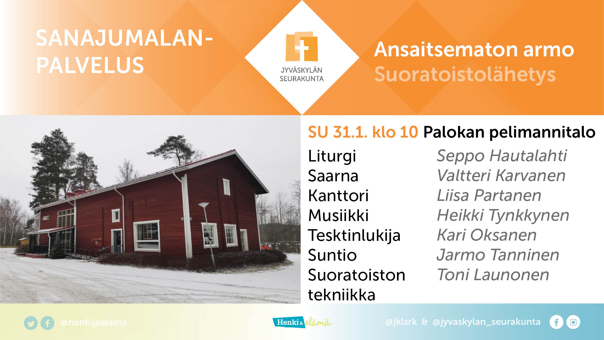 Sanajumalanpalvelus Palokan pelimannitalo