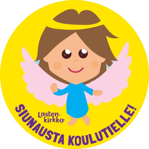 Enkeli toivottaa siunausta koulutielle