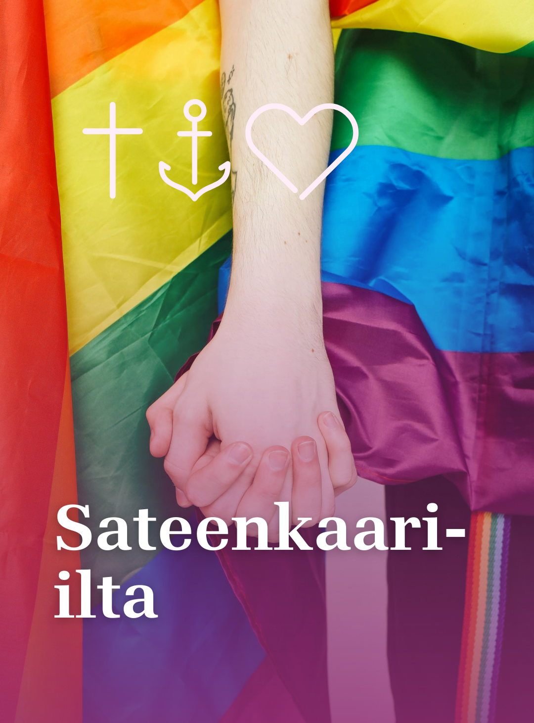 sateenkaarilippu, kädet ristissä
